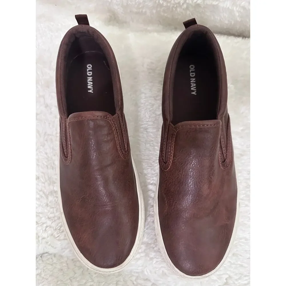 Old Navy Boys Slip-On Sneakers Loafers Size 6Y Brown